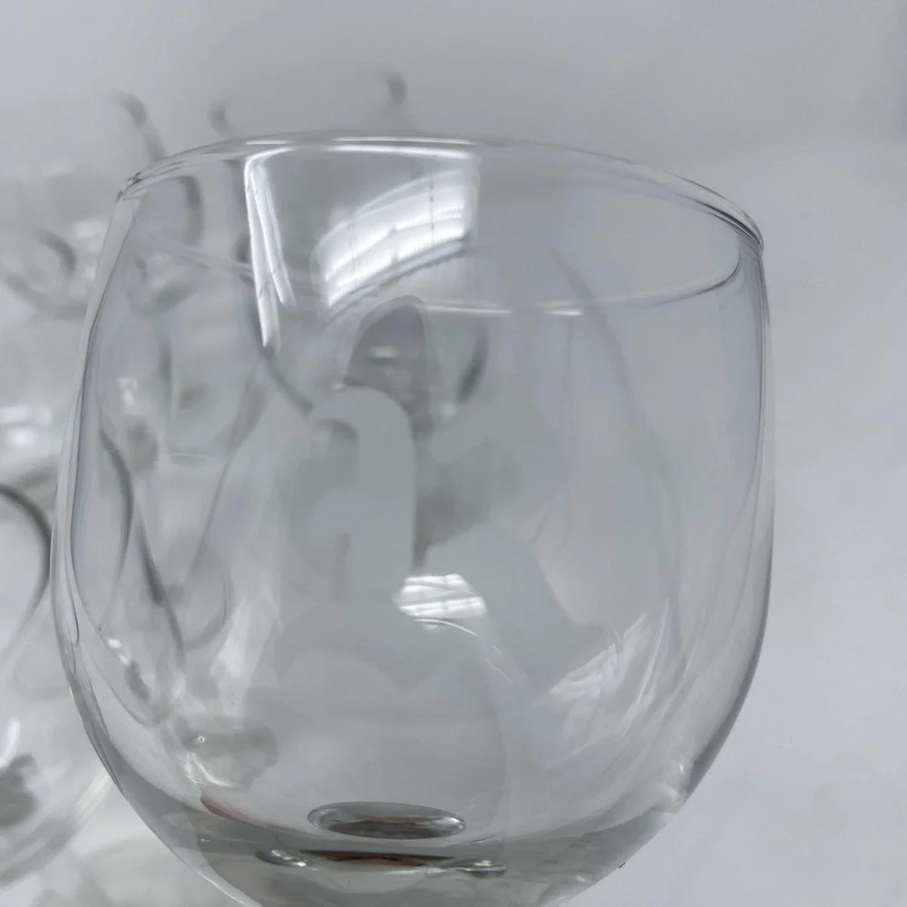 Set of 6 Vintage “R” Frosted Monogram Wine Glasses